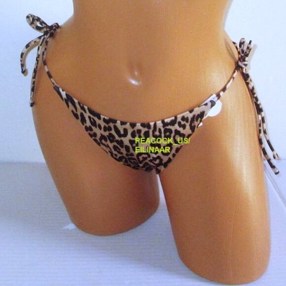 38DDD/XL Victoria Secret Swim Icon Push Up Top Bikini Side Tie Bottom Leopard - Picture 9 of 13